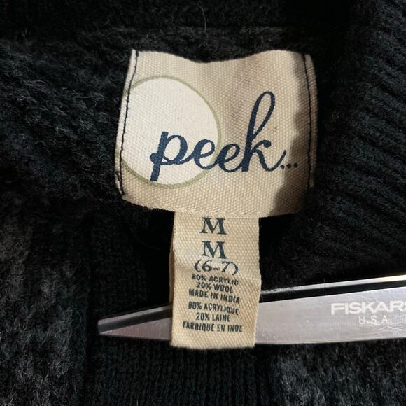 Peek Sweater Grey Black Pullover Wool Blend Boys M 6-7 - Picture 5 of 5